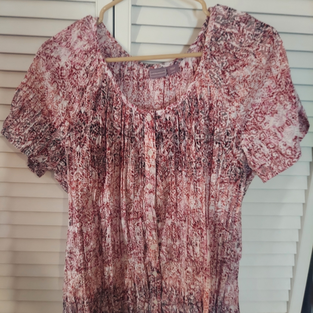 Laura Scott Pink Patterned Top